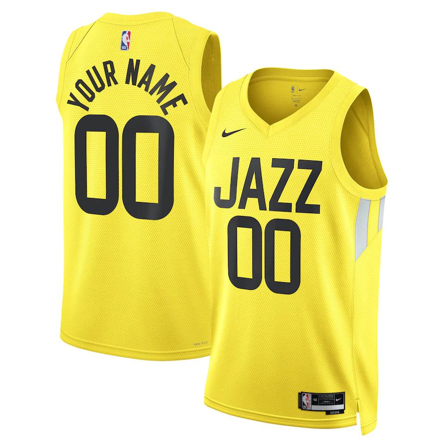 Men Utah Jazz Nike Gold Icon Edition 2022-23 Swingman Custom NBA Jersey